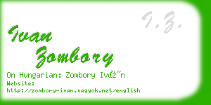 ivan zombory business card